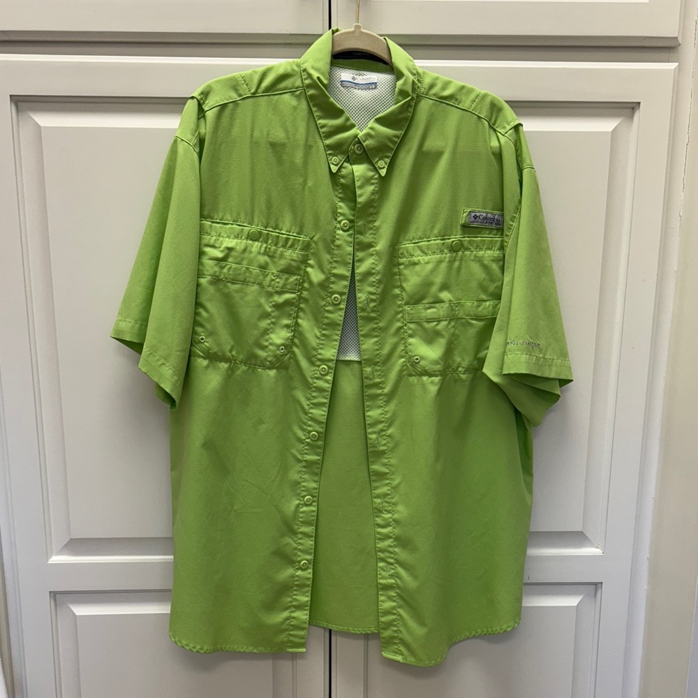 Columbia PFG Lime Button-Up Shirt